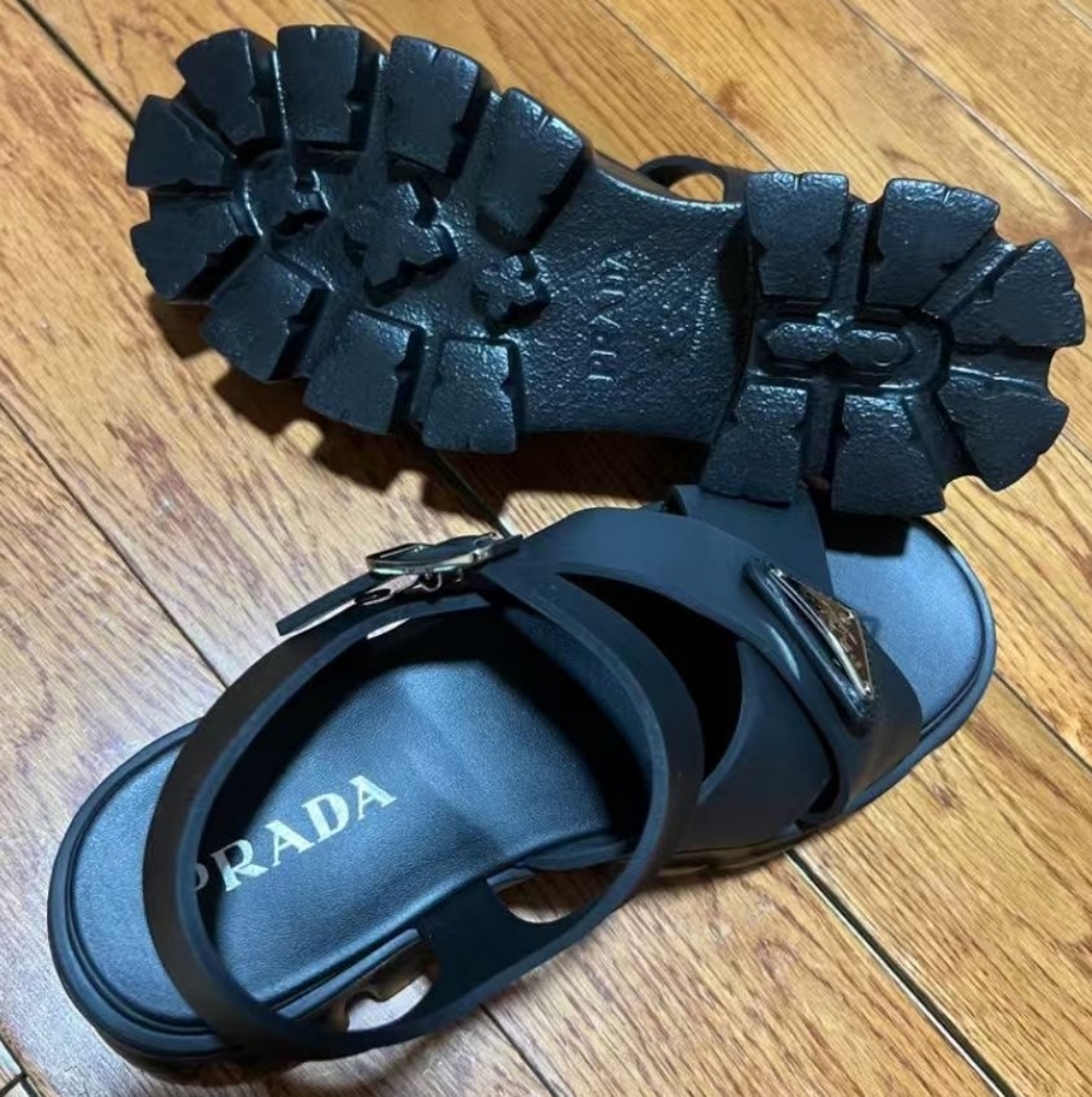 Prada Monolith Leather Sandals - Picture 3 of 6